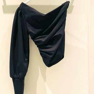 Black One Sleeve Top